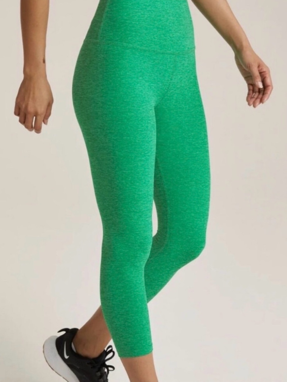 Beyond Yoga Spacedye High Waisted Midi Leggings Green Grass Heather Large